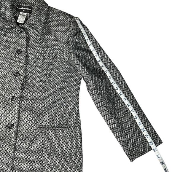 SAG HARBOR Wool Blend Blazer Hounds Tooth Grey Black Size 10P Button Up Vintage - Picture 9 of 12